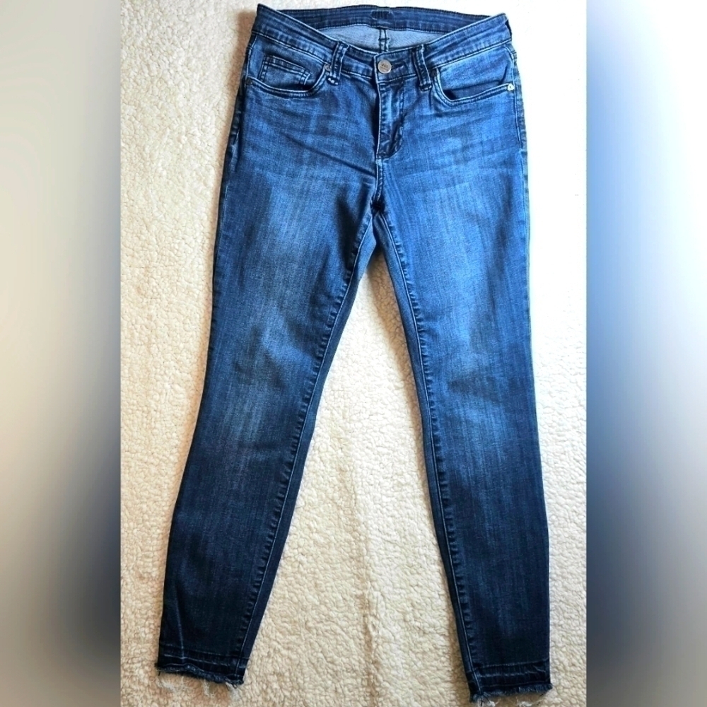 KUT From The Kloth Distressed Skinny Size 4, Raw Hem Jeans